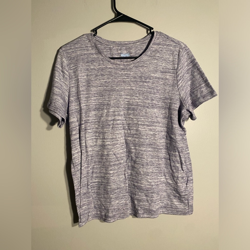 Item 128 Basic Editions Heathered Short Sleeve Tee - Lavender Gray